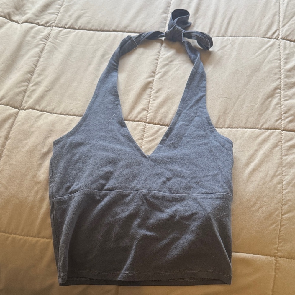 Hollister Charcoal Halter Crop Top